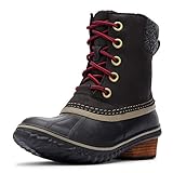 Sorel Women's Slimpack Lace II Snow Boot, Black, Kettle, 12 M US