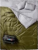 Sleepingo Double Sleeping Bags for Adults Backpacking, Camping, Hiking -...