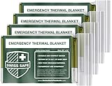 Swiss Safe Emergency Mylar Thermal Blankets + Bonus Space Blanket - Compact &...