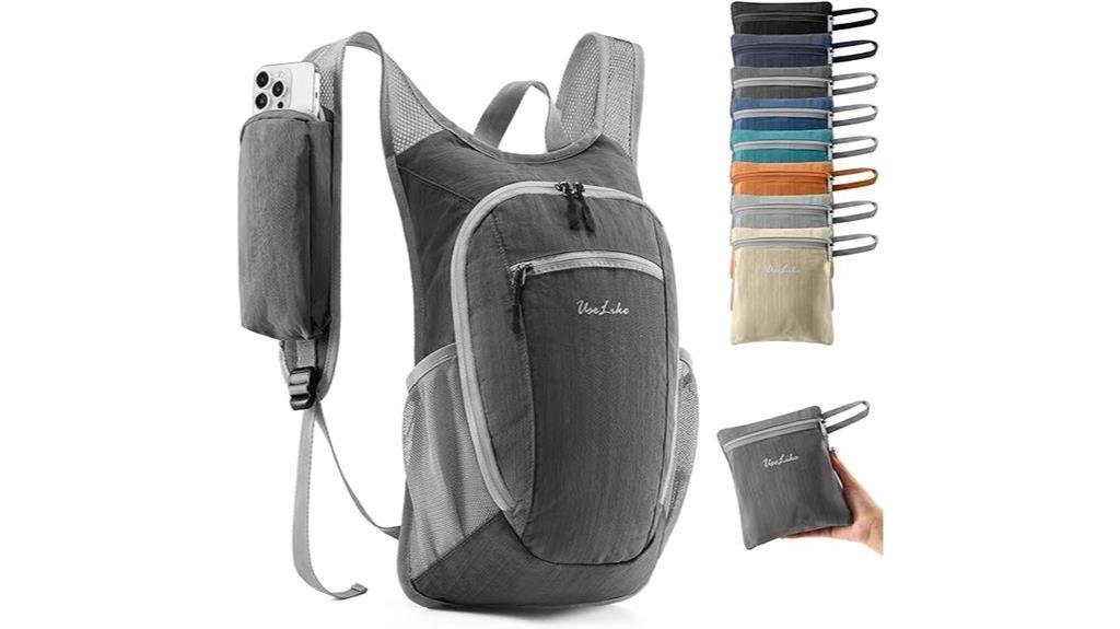 lightweight hiking daypack iron grey